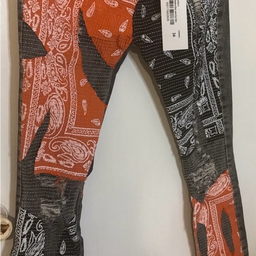 Cooper 9 Bandanna Stack Jeans in "Gray Wash"